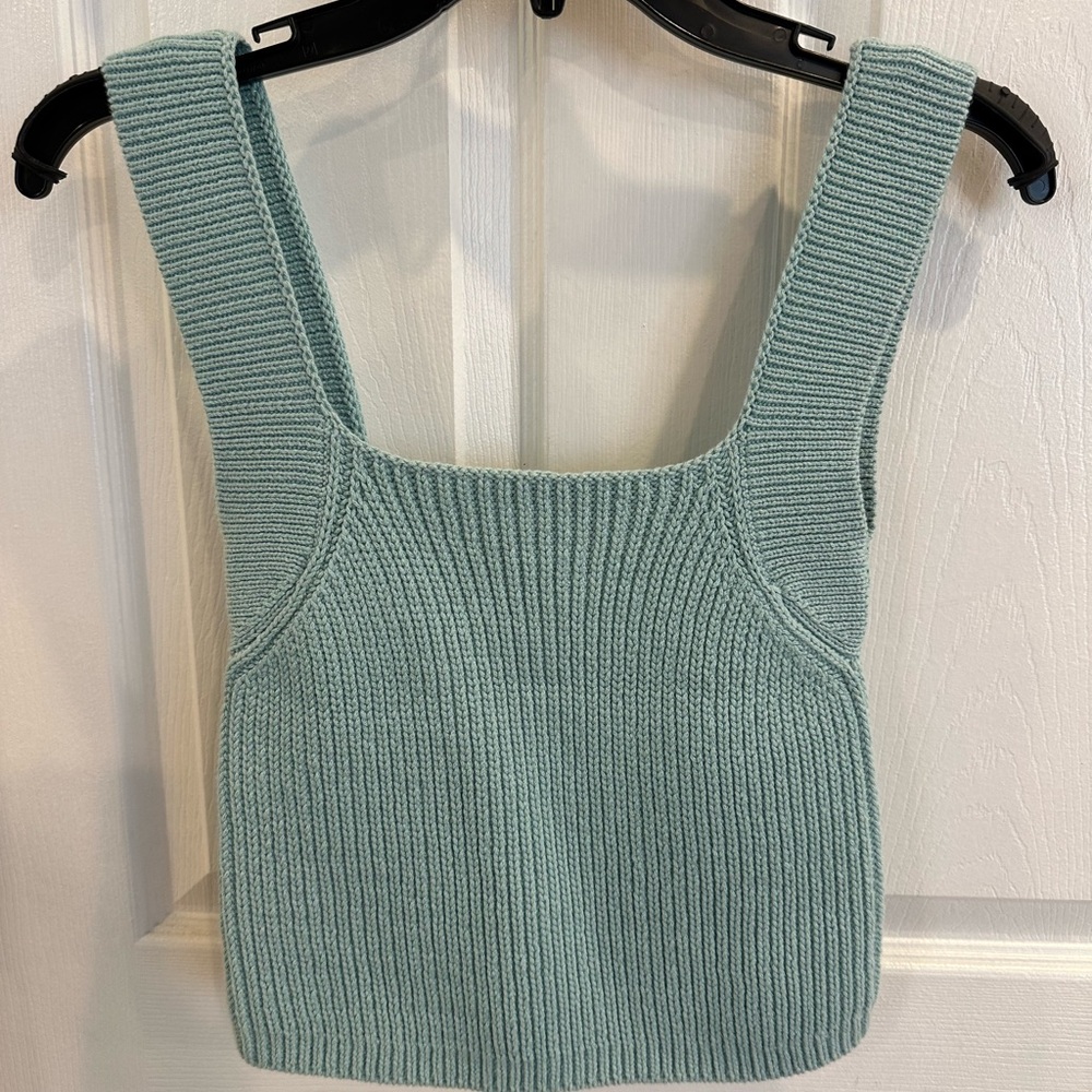 Vince Light Blue Knit Cotton Sweater